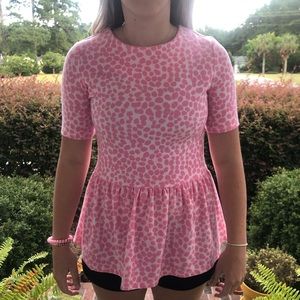 💖💖💖Tyler Boe Pink Animal Print Peplum Top